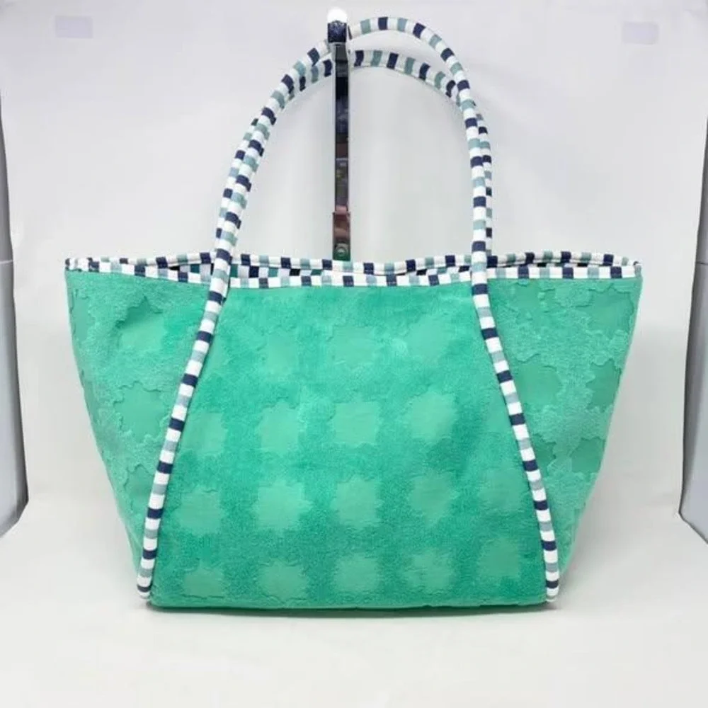 Roller Rabbit x Target Star Geo Large Terry Beach Tote Bag Teal Green